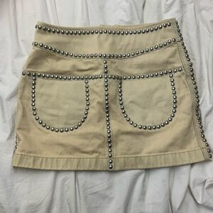 Coach Cream Skirt with Silver Studs